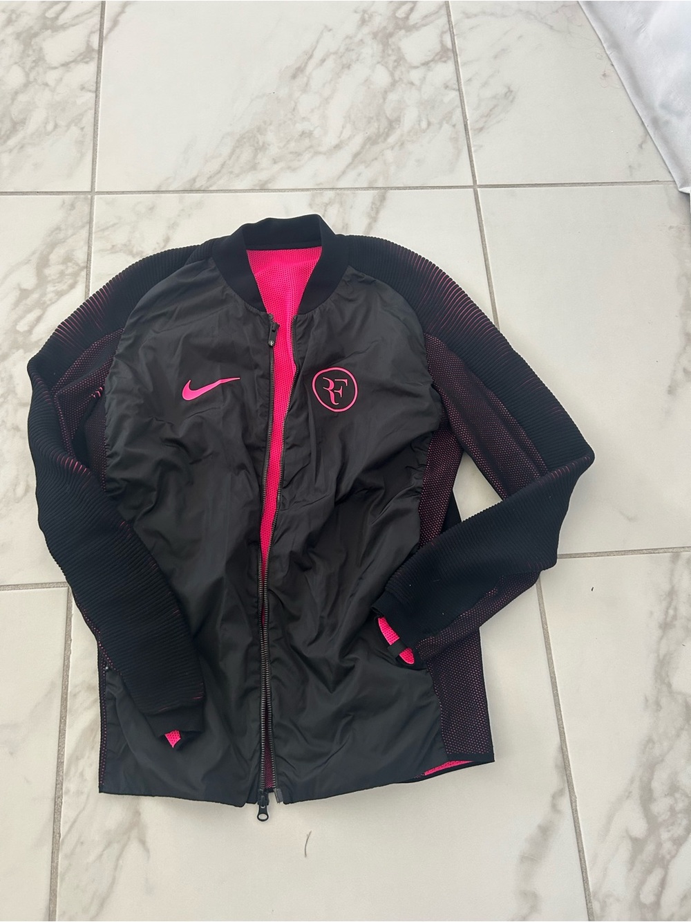 Nike Women's Black & Hot Pink Varsity-Style Jacket